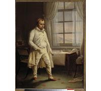 ARToPHIIU Moderne Impression Tableaux Portrait de Napoléon Ier à Sainte Hélène dans un At Longwood dictant ses mémoires par Charles Auguste Steuben Pour la Décoration de la Chambre à Coucher 60x90cm