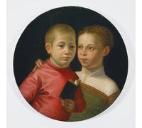 ARToPHIIU Moderne Impression Tableaux Portrait Tableaux Double portrait d'un garçon et d'une fille de la famille Attavanti par Sofonisba Anguissola Pour la Décoration de la Chambre à Coucher 60x90cm