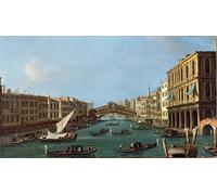 ARToPHIIU Mural Peinture Art Impression Vue sur le Grand Canal depuis le sud le Palazzo Foscari à droite et le pont du Rialto au-delà par Antonio Canal Pour la Décoration Murale 60x90cm