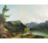 ARToPHIIU Vintage Impressions sur Toile Affiche Mural Art Tableaux sur Toile Château de Chillon par Philippe Jacques De Loutherbourg Posters Impressions Pour la Décoration du Salon 60x90cm
