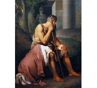 ARToPHIIU Vintage Impressions sur Toile Affiche Mural Art Tableaux sur Toile Œdipe et Antigone de Johann Peter Krafft Posters Impressions Pour la Décoration du Salon 60x90cm