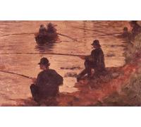 ARToPHIIU Vintage Impressions sur Toile Affiche Mural Art Tableaux sur Toile Fishermen by Georges Pierre Seurat Posters Impressions Pour la Décoration du Salon 60x90cm