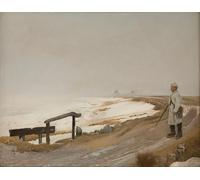 ARToPHIIU Vintage Impressions sur Toile Affiche Mural Art Tableaux sur Toile Foggy Winters Day Karrebæksminde par Laurits Andersen Bague Posters Impressions Pour la Décoration du Salon 60x90cm