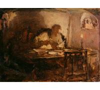 ARToPHIIU Vintage Impressions sur Toile Affiche Mural Art Tableaux sur Toile Léon Tolstoï dans Seinem Arbeitszimmer de Leonid Osipovic Pasternak Posters Impressions Pour la Décoration du Salon 60x90cm