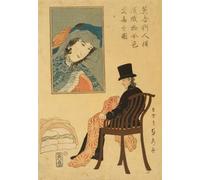 ARToPHIIU Vintage Impressions sur Toile Affiche Mural Art Tableaux sur Toile Marchand anglais triant des tissus pour le commerce par Utagawa Sadahide Pour la Décoration du Salon 60x90cm