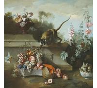 ARToPHIIU Vintage Impressions sur Toile Affiche Mural Art Tableaux sur Toile Nature mortefruits et fleurs de singe de Jean Baptiste Oudry Posters Impressions Pour la Décoration du Salon 60x90cm