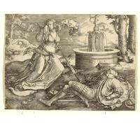 ARToPHIIU Vintage Impressions sur Toile Affiche Mural Art Tableaux sur Toile Pyrame et Thisbé de Lucas Van Leyden Posters Impressions Pour la Décoration du Salon 60x90cm