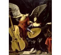 ARToPHIIU Vintage Impressions sur Toile Affiche Mural Art Tableaux sur Toile Sainte Cécile et l'Ange de Carlo Saraceni Posters Impressions Pour la Décoration du Salon 60x90cm