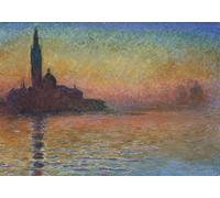 ARToPHIIU Vintage Impressions sur Toile Affiche Mural Art Tableaux sur Toile San Giorgio Maggiore au crépuscule' de Claude Monet Posters Impressions Pour la Décoration du Salon 60x90cm