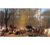 ARToPHIIU Vintage Impressions sur Toile Affiche Mural Art Tableaux sur Toile Sucre au camp par Eastman Johnson Posters Impressions Pour la Décoration du Salon 60x90cm