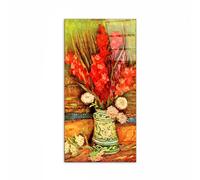 Artopweb CrystalArt 100 × 50 cm Tableau Plexiglass effet verre brillant léger prêt à accrocher écologique - Still Life with red gladiolas de Van Gogh Vincent
