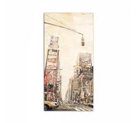 Artopweb CrystalArt 100 x 50 cm Tableau Plexiglass effet verre brillant léger, prêt à accrocher, décoration maison, art design italien écologique, Time Square City Life par Art Studio