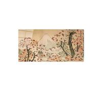 Artopweb CrystalArt 50 × 100 cm Cadre Plexiglass Effet Verre Brillant Léger Prêt à Suspendre Eco-Friendly - Mount Fuji Behind Cherry Trees and Flowers par Hokusai Katsushika