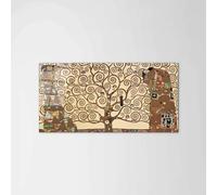 Artopweb CrystalArt 50 × 100 cm Tableau Plexiglass effet verre brillant léger prêt à accrocher décoration maison art design italien écologique - Homage to Klimt - The tree of life