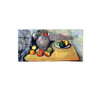 Artopweb CrystalArt 50 × 100 cm Tableau Plexiglass effet verre brillant léger prêt à accrocher écologique - Still life, pitcher and fruit on a table par Cezanne Paul