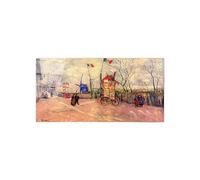 Artopweb CrystalArt 50 × 100 cm Tableau Plexiglass Effet Verre Brillant Léger Prêt à Suspendre Eco-Friendly - Street Scene in the Montmartre, Le Moulin à? Poivre de Van Gogh Vincent