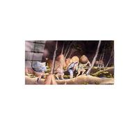 Artopweb CrystalArt 50 × 100 cm Tableau Plexiglass Effet Verre Brillant Léger Prêt à Suspendre Eco-Friendly - Peasants surprised by a violent storm par Hokusai Katsushika