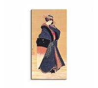 Artopweb CrystalArt 50 × 100 cm | Tableau Plexiglass effet verre brillant, prêt à accrocher - Beauty with umbrella in the snow by Hokusai Katsushika
