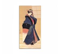 Artopweb CrystalArt 50 × 100 cm | Tableau Plexiglass effet verre brillant, prêt à accrocher | Décoration maison Art Made in Italy Eco-Friendly - Beauty with umbrella in the snow de Hokusai Katsushika