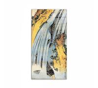 Artopweb CrystalArt 50 × 100 cm | Tableau Plexiglass effet verre brillant, prêt à accrocher | Décoration maison Art Made in Italy Eco-Friendly - Carps ascending waterfall de Hokusai Katsushika