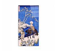 Artopweb CrystalArt 50 × 100 cm | Tableau Plexiglass effet verre brillant, prêt à accrocher | Décoration maison Art Made in Italy Eco-Friendly - The poet Teba on a horse de Hokusai Katsushika