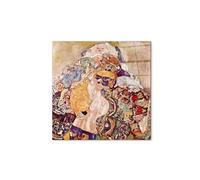 Artopweb CrystalArt 50 × 70 cm | Tableau Plexiglass effet verre brillant, léger et prêt à accrocher | Décoration maison Art Design Italien Eco-Friendly - Bébé de Klimt Gustav