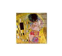 Artopweb CrystalArt 50 × 70 cm | Tableau Plexiglass effet verre brillant, léger et prêt à accrocher | Décoration maison Art Design Italien Eco-Friendly - The Kiss de Klimt Gustav