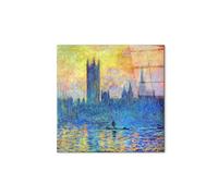 Artopweb CrystalArt 50 × 70 cm | Tableau Plexiglass effet verre brillant, léger et prêt à accrocher| Décoration maison Art Design Italien Eco-Friendly - London Parliament in Winter par Monet Claude