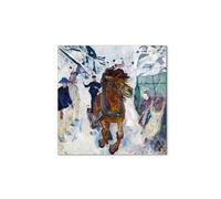 Artopweb CrystalArt 50 x 70 cm | Tableau Plexiglass effet verre brillant, léger et prêt à accrocher | Décoration de la maison Art Design Italien Eco-Friendly - Galloping Horse de Munch Edvard