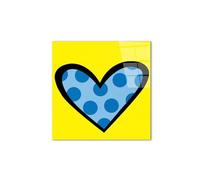 Artopweb CrystalArt 50 x 70 cm | Tableau Plexiglass effet verre brillant, léger et prêt à accrocher | Décoration de la maison Art Design Italien Eco-Friendly - Light blue heart by Art Studio