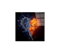 Artopweb CrystalArt 50 x 70 cm | Tableau Plexiglass effet verre brillant, léger et prêt à accrocher | Décoration de la maison Art Design Italien Eco-Friendly - Water and fire par Art Studio