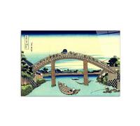 Artopweb CrystalArt 53 × 80 cm Cadre Plexiglass Effet Verre Brillant Léger Prêt à Suspendre Eco-Friendly - Fuji Seen through the Mannen bridge de Hokusai Katsushika