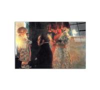 Artopweb CrystalArt 53 × 80 cm Tableau Plexiglass effet verre brillant léger prêt à accrocher décoration maison art design italien écologique Schubert at the piano de Klimt Gustav