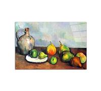 Artopweb CrystalArt 53 × 80 cm Tableau Plexiglass effet verre brillant léger prêt à accrocher décoration maison art design italien écologique - Still Life, Jar and Fruit par Cezanne Paul