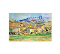 Artopweb CrystalArt 53 × 80 cm Tableau Plexiglass effet verre brillant léger prêt à accrocher écologique - Montaigne Sainte-Victoire, from the environment beu Gardanne of view par Cezanne Paul