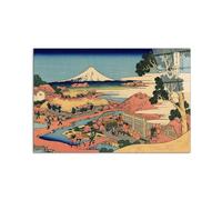 Artopweb CrystalArt 53 × 80 cm Tableau Plexiglass Effet Verre Brillant Léger Prêt à Suspendre Décoration Maison Art Design Italien Eco-Friendly - The Tea plantation de Hokusai Katsushika