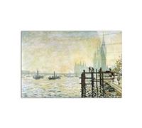 Artopweb CrystalArt 53 × 80 cm Tableau Plexiglass Effet Verre Brillant Léger Prêt à Suspendre Décoration Maison Art Design Italien Eco-Friendly - Westminster Bridge à Londres par Monet Claude