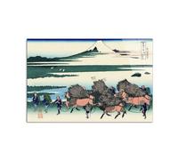 Artopweb CrystalArt 53 × 80 cm Tableau Plexiglass Effet Verre Brillant Léger Prêt à Suspendre Eco-Friendly - Ono Shindon in the Suraga provinces de Hokusai Katsushika
