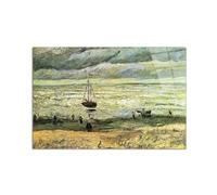Artopweb CrystalArt 53 × 80 cm Tableau Plexiglass Effet Verre Brillant Léger Prêt à Suspendre Eco-Friendly - Scheveningen Beach in Stormy Weather par Van Gogh Vincent