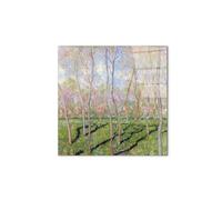 Artopweb CrystalArt 58 × 58 cm Cadre Plexiglass Effet Verre Brillant Léger Prêt à Suspendre Eco-Friendly - Trees in winter, look at Bennecourt par Monet Claude