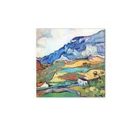 Artopweb CrystalArt 58 × 58 cm Cadre Plexiglass Effet Verre Brillant Léger Prêt à Suspendre Eco-Friendly - Les Alpilles. a mountain landscape près de Saint-Reìmy par Van Gogh Vincent