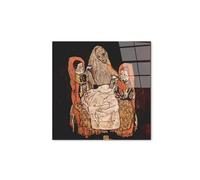 Artopweb CrystalArt 58 × 58 cm Cadre Plexiglass Effet Verre Brillant Léger Prêt à Suspendre Eco-Friendly - Parent with two Children (the mother) par Schiele Egon