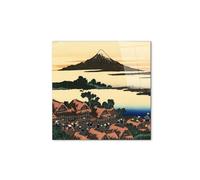 Artopweb CrystalArt 58 × 58 cm Cadre Plexiglass Effet Verre Brillant Léger Prêt à Suspendre Eco-Friendly - Dawn at Isawa in the Kai provinces de Hokusai Katsushika