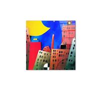 Artopweb CrystalArt 58 × 58 cm Tableau Plexiglass effet verre brillant léger prêt à accrocher décoration maison art design italien écologique - Homage to Emilio - Italian City Color