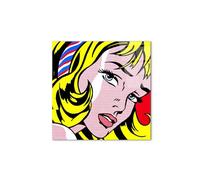 Artopweb CrystalArt 58 × 58 cm Tableau Plexiglass effet verre brillant léger prêt à accrocher décoration maison art design italien écologique - Homage to Roy - Girl With Hair Ribbon, 1965"