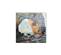 Artopweb CrystalArt 58 × 58 cm Tableau Plexiglass Effet Verre Brillant Léger Prêt à Suspendre Eco-Friendly - The Rocky cliffs of Eìtretat (La Porte man) I de Monet Claude
