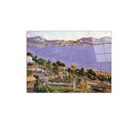 Artopweb CrystalArt 58 × 78 cm Tableau Plexiglass Effet Verre Brillant Léger Prêt à Suspendre Eco-Friendly - L'Estaque vue du golfe de Marseille 1878" par Cezanne Paul