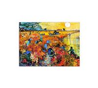 Artopweb CrystalArt 58 x 78 cm Cadre Plexiglass Effet Verre Brillant Léger Prêt à Suspendre Eco-Friendly - Homage to Van Gogh - Die Roten Weinberge Von Arles