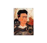 Artopweb CrystalArt 78 × 58 cm Tableau Plexiglass effet verre brillant léger prêt à accrocher écologique - Homage to Frida Khalo - Self-Portrait with Monkey