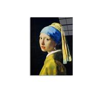 Artopweb CrystalArt 78 x 58 cm Tableau Plexiglass effet verre brillant léger prêt à accrocher décoration maison art design italien écologique - Homage to Vermeer - Girl with a Pearl Earring